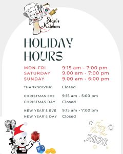 Stan's Kitchen holiday hours 2025